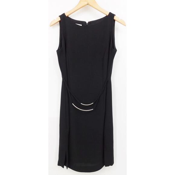 David Warren‎ Black Sleeveless Mini Length Back Zip Sheath Dress Size 4 LBD - Picture 1 of 3